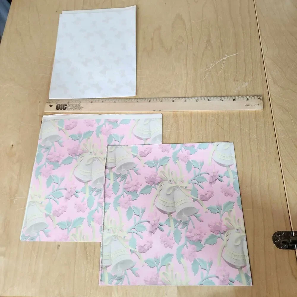 Vintage Gift Wrap Lot Wrapping Paper Wedding Bridal Theme Retro 20+ Sheets